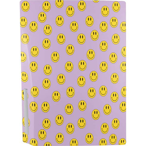 Purple Happy Face Pattern PS5 Console Skin