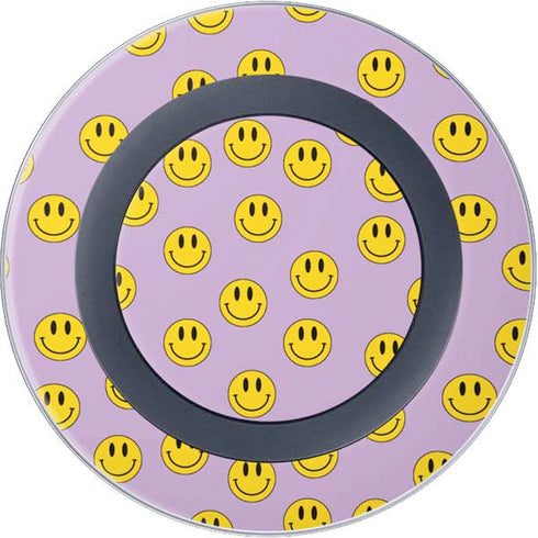Purple Happy Face Pattern Wireless Charger Skin