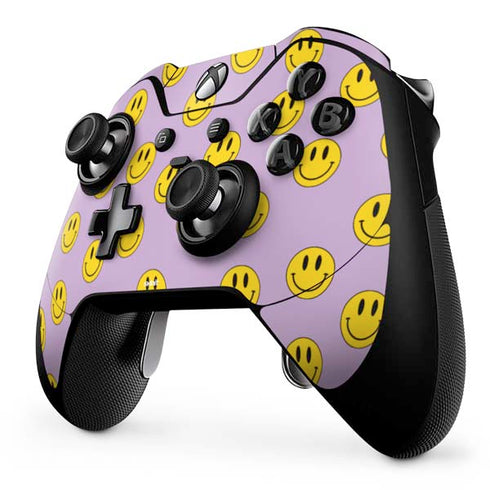 Purple Happy Face Pattern Xbox One Elite Controller Skin