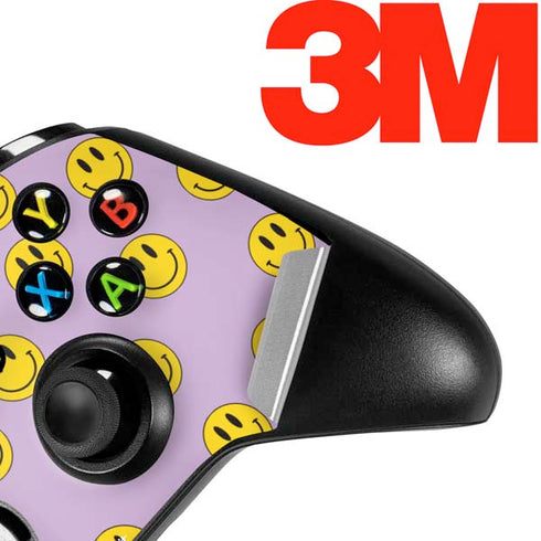 Purple Happy Face Pattern Xbox One X Controller Skin