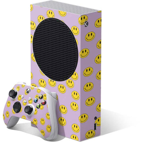 Purple Happy Face Pattern Xbox Series S Skins