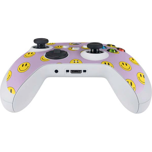 Purple Happy Face Pattern Xbox Series S Controller Skin