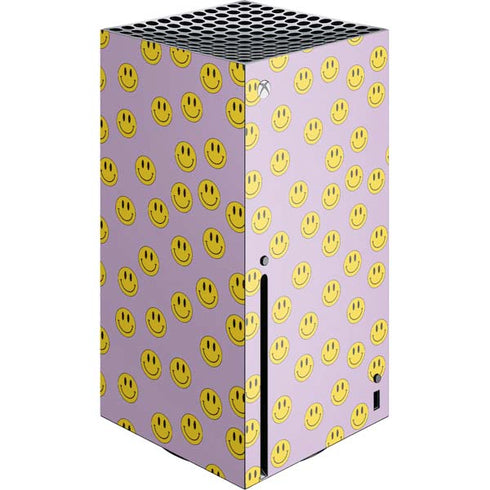 Purple Happy Face Pattern Xbox Series X Console Skin
