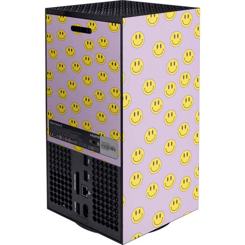 Purple Happy Face Pattern Xbox Series X Console Skin
