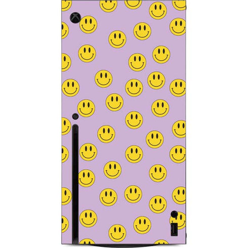 Purple Happy Face Pattern Xbox Series X Console Skin