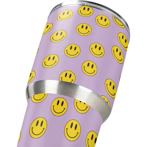Purple Happy Face Pattern Yeti 30oz Rambler Tumbler Skin