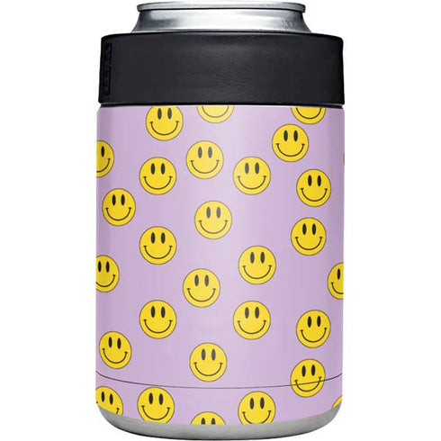 Purple Happy Face Pattern Yeti Colster Can Insulator Skin