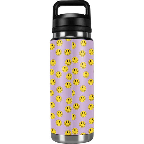 Purple Happy Face Pattern YETI Rambler 26oz Bottle Skin