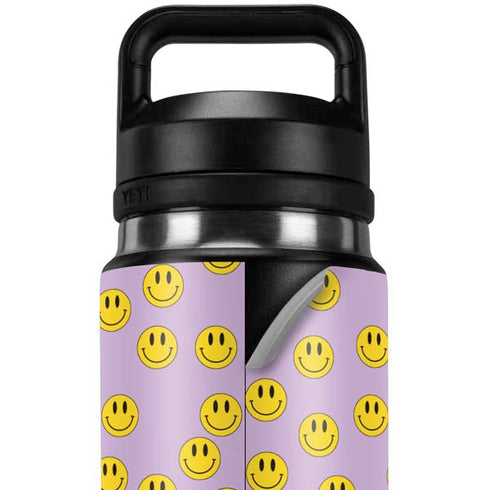 Purple Happy Face Pattern YETI Rambler 26oz Bottle Skin