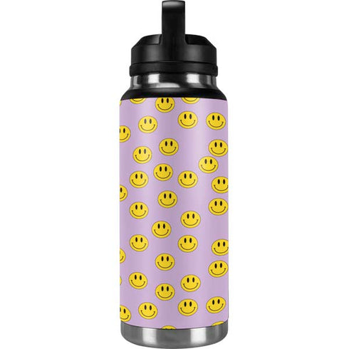 Purple Happy Face Pattern YETI Rambler 36oz Bottle Skin