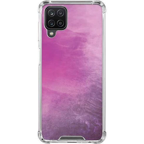 Purple Space Marble Galaxy A12 Clear Case