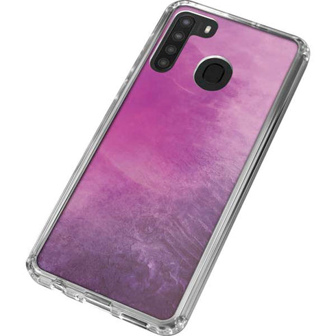 Purple Space Marble Galaxy A21 Clear Case