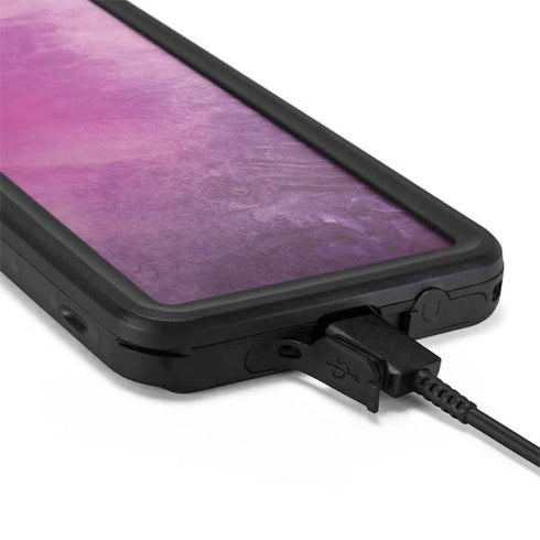 Purple Space Marble Galaxy S20 Plus Waterproof Case