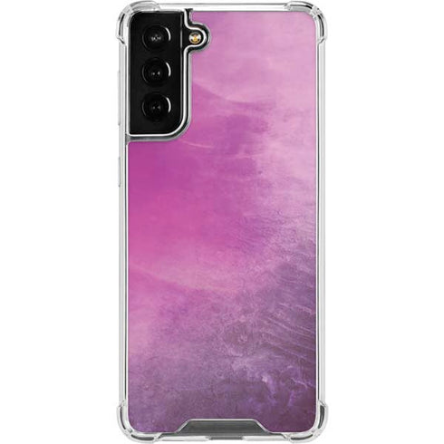 Purple Space Marble Galaxy S21 FE Clear Case