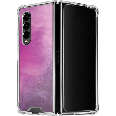 Purple Space Marble Galaxy Z Fold4 5G Clear Case