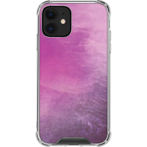 Purple Space Marble iPhone 12 Clear Case