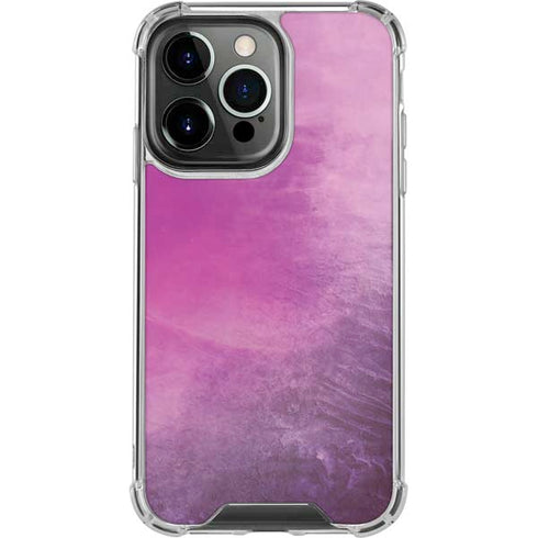 Purple Space Marble iPhone 15 Pro Clear Case