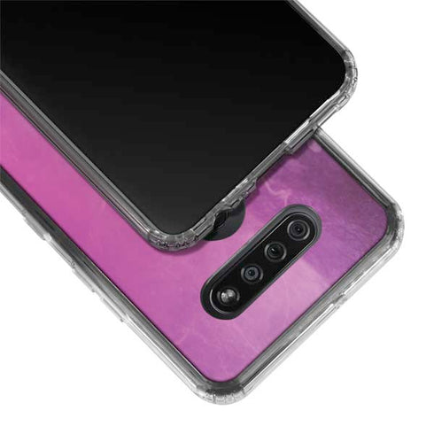 Purple Space Marble LG K51/Q51 Clear Case