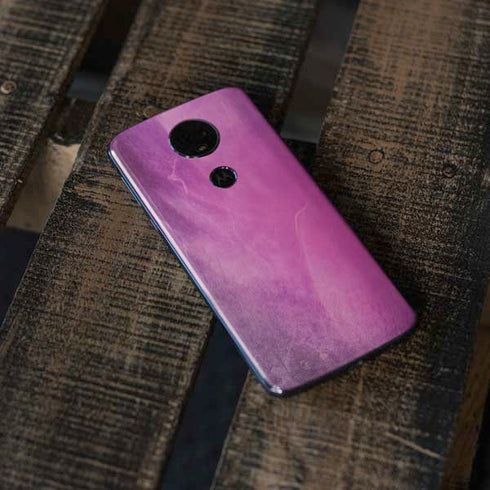 Purple Space Marble Moto E5 Plus Skin