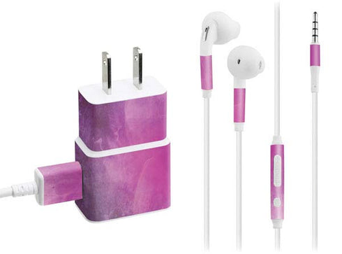 Purple Space Marble Phone Charger Skin