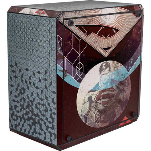 DC Comics Superman Purple Abstract Collage Cooler Master MasterBox Q300L Mini Tower Skin