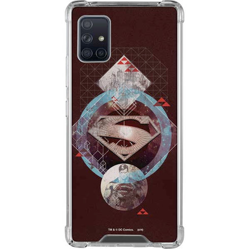 DC Comics Superman Purple Abstract Collage Galaxy A51 5G Clear Case