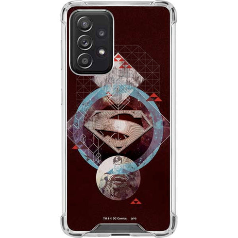 DC Comics Superman Purple Abstract Collage Galaxy A52 5G Clear Case
