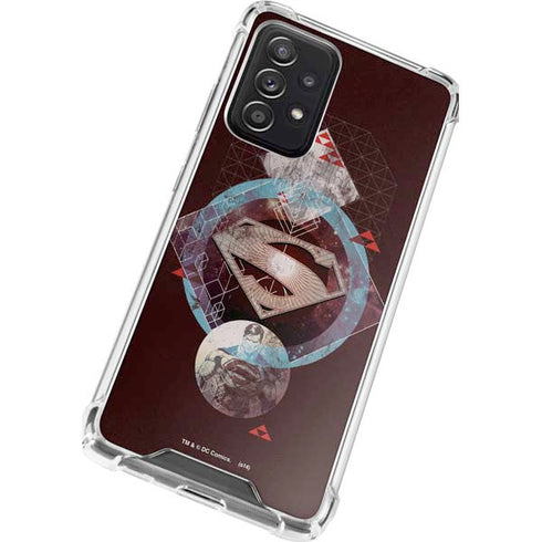 DC Comics Superman Purple Abstract Collage Galaxy A52 5G Clear Case