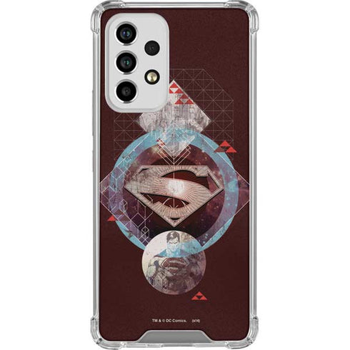 DC Comics Superman Purple Abstract Collage Galaxy A53 5G Clear Case