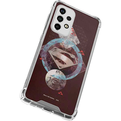 DC Comics Superman Purple Abstract Collage Galaxy A53 5G Clear Case