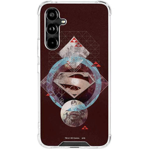 DC Comics Superman Purple Abstract Collage Galaxy A54 5G Clear Case
