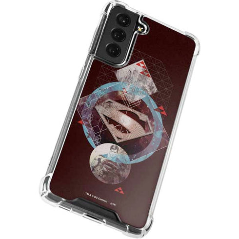DC Comics Superman Purple Abstract Collage Galaxy S21 FE Clear Case