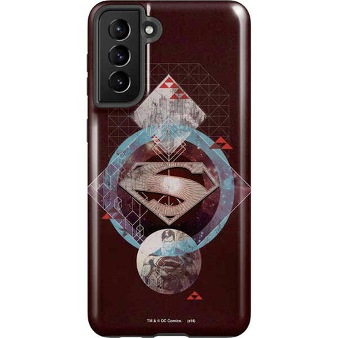DC Comics Superman Purple Abstract Collage Galaxy S21 FE Pro Case
