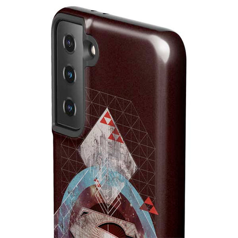 DC Comics Superman Purple Abstract Collage Galaxy S21 FE Pro Case