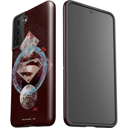 DC Comics Superman Purple Abstract Collage Galaxy S21 FE Pro Case