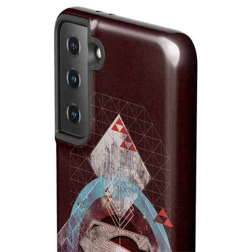 DC Comics Superman Purple Abstract Collage Galaxy S21 Plus 5G Pro Case