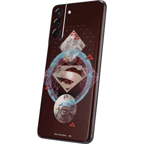 DC Comics Superman Purple Abstract Collage Galaxy S21 Plus 5G Skin