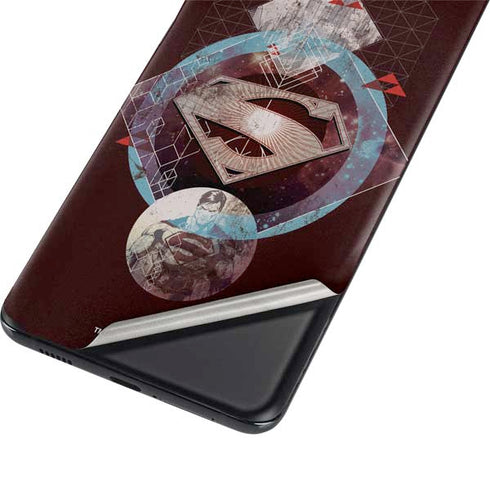DC Comics Superman Purple Abstract Collage Galaxy S21 Plus 5G Skin
