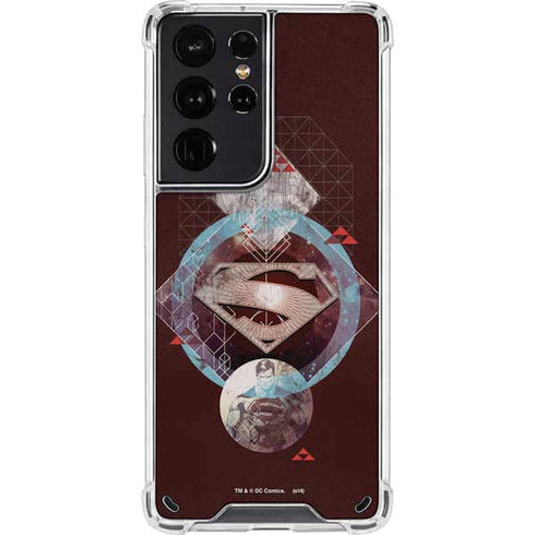 DC Comics Superman Purple Abstract Collage Galaxy S21 Ultra 5G Clear Case