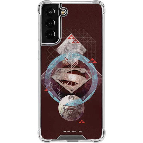 DC Comics Superman Purple Abstract Collage Galaxy S22 Plus Clear Case