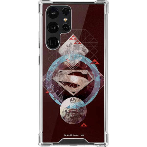 DC Comics Superman Purple Abstract Collage Galaxy S22 Ultra Clear Case
