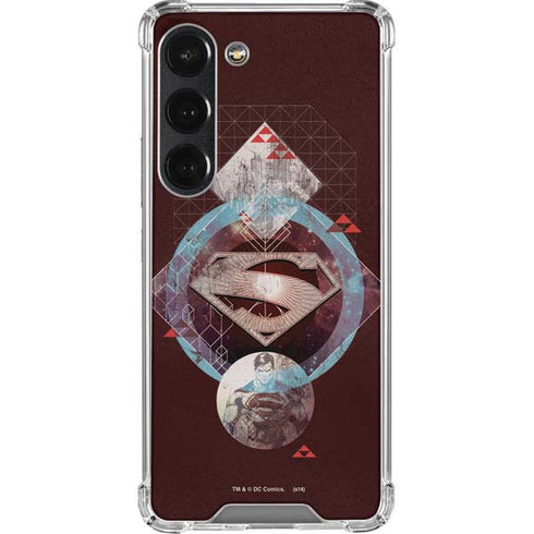 DC Comics Superman Purple Abstract Collage Galaxy S23 Clear Case