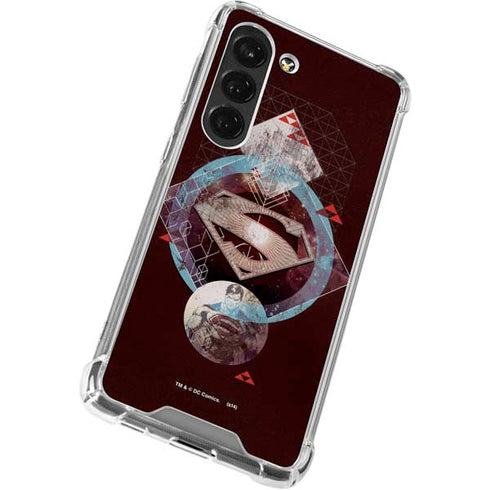 DC Comics Superman Purple Abstract Collage Galaxy S23 Clear Case