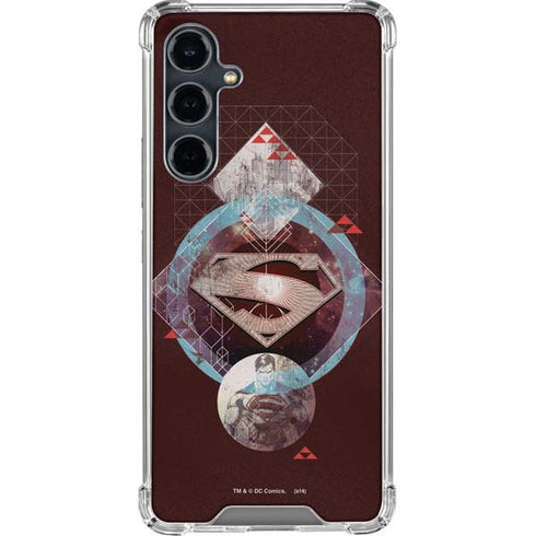 DC Comics Superman Purple Abstract Collage Galaxy S23 FE Clear Case