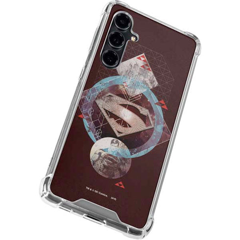 DC Comics Superman Purple Abstract Collage Galaxy S23 FE Clear Case