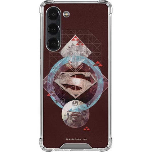 DC Comics Superman Purple Abstract Collage Galaxy S23 Plus Clear Case