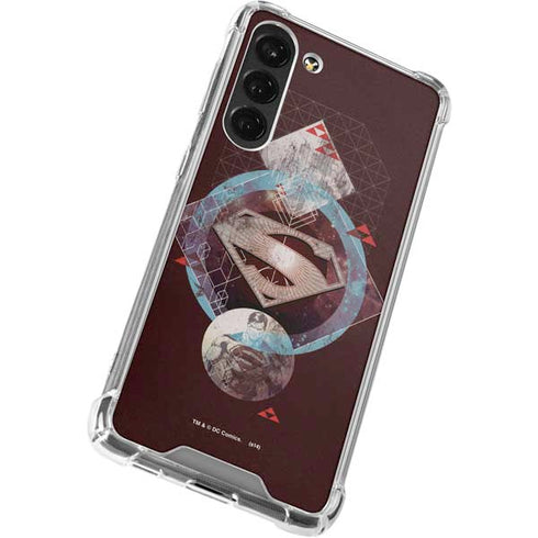 DC Comics Superman Purple Abstract Collage Galaxy S23 Plus Clear Case