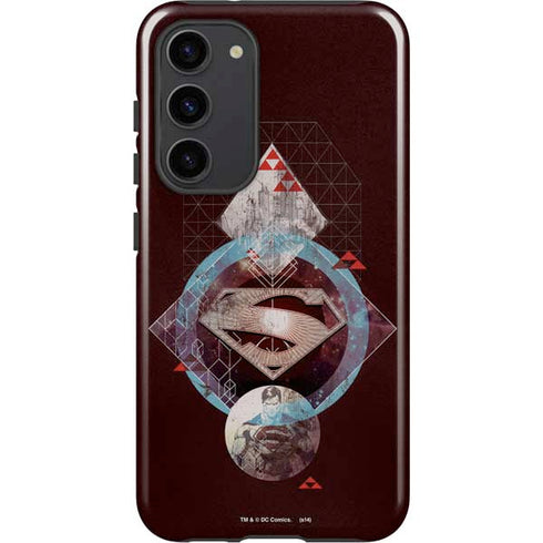 DC Comics Superman Purple Abstract Collage Galaxy S23 Plus Pro Case