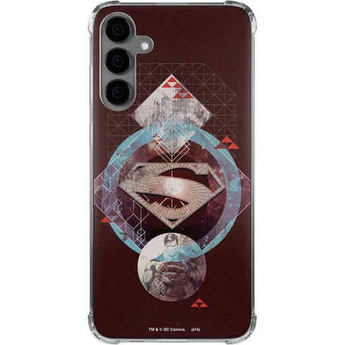 DC Comics Superman Purple Abstract Collage Galaxy S24 Plus Clear Case