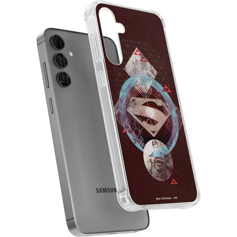 DC Comics Superman Purple Abstract Collage Galaxy S24 Plus Clear Case